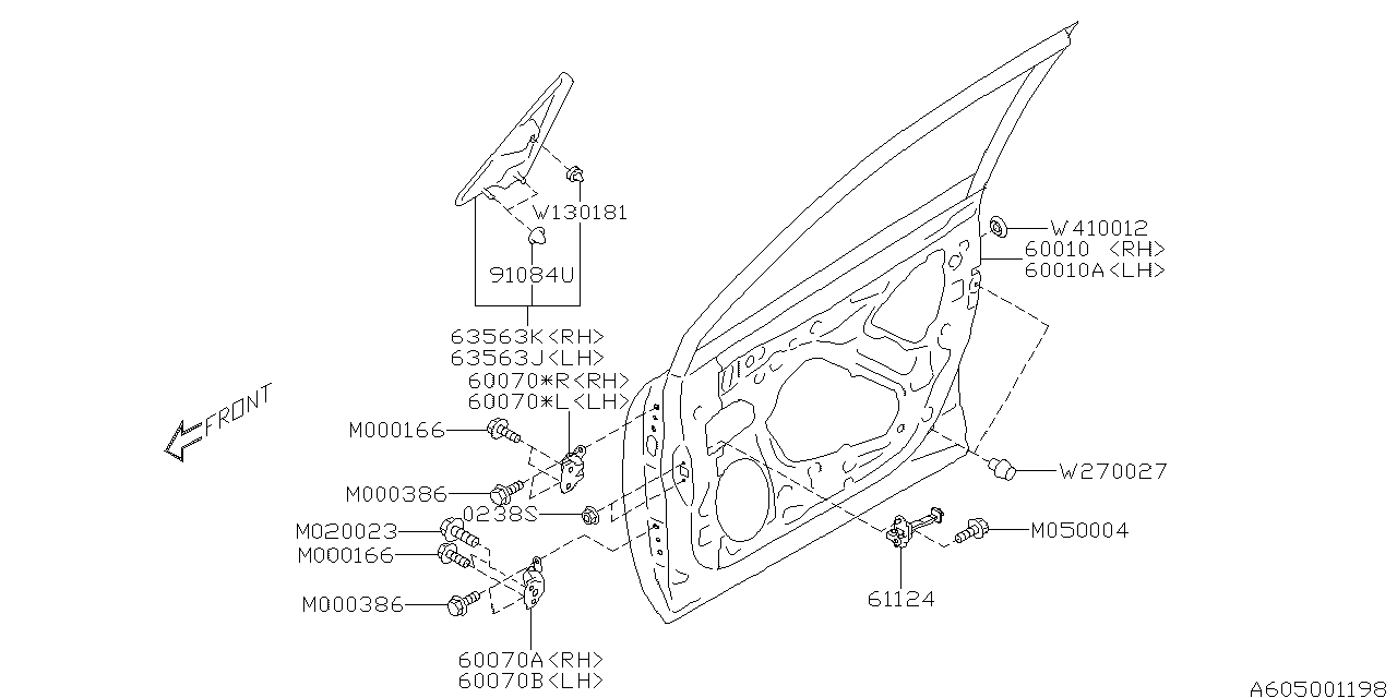 Diagram FRONT DOOR PANEL & REAR(SLIDE)DOOR PANEL for your 2007 Subaru Legacy   