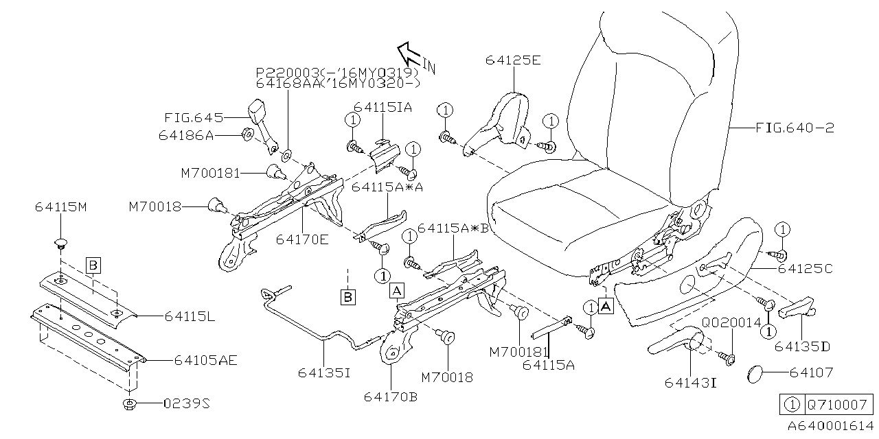 Diagram FRONT SEAT for your 2018 Subaru Forester  Plus 