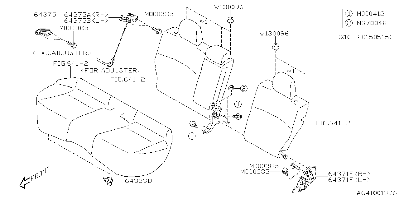 Diagram REAR SEAT for your 2016 Subaru Forester  XT Touring w/EyeSight 