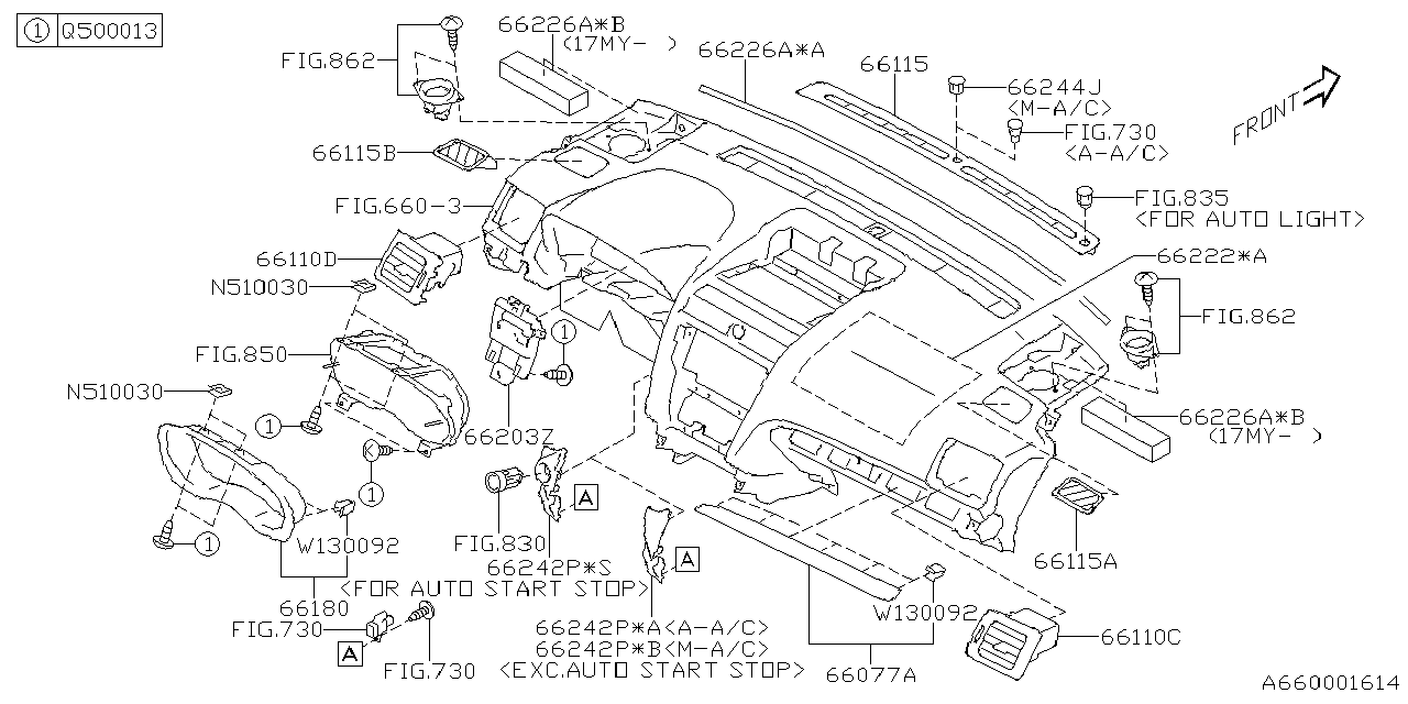 Diagram INSTRUMENT PANEL for your Subaru STI  