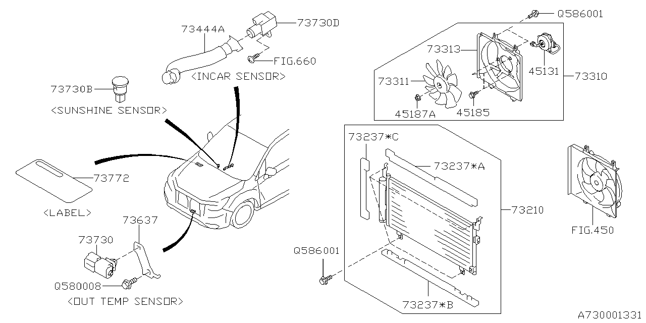 Diagram AIR CONDITIONER SYSTEM for your 2014 Subaru Forester  Touring 