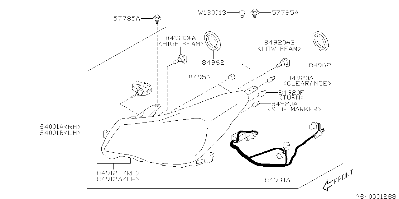 Diagram HEAD LAMP for your 2015 Subaru Forester   