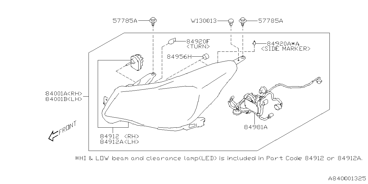 Diagram HEAD LAMP for your 2020 Subaru Legacy   