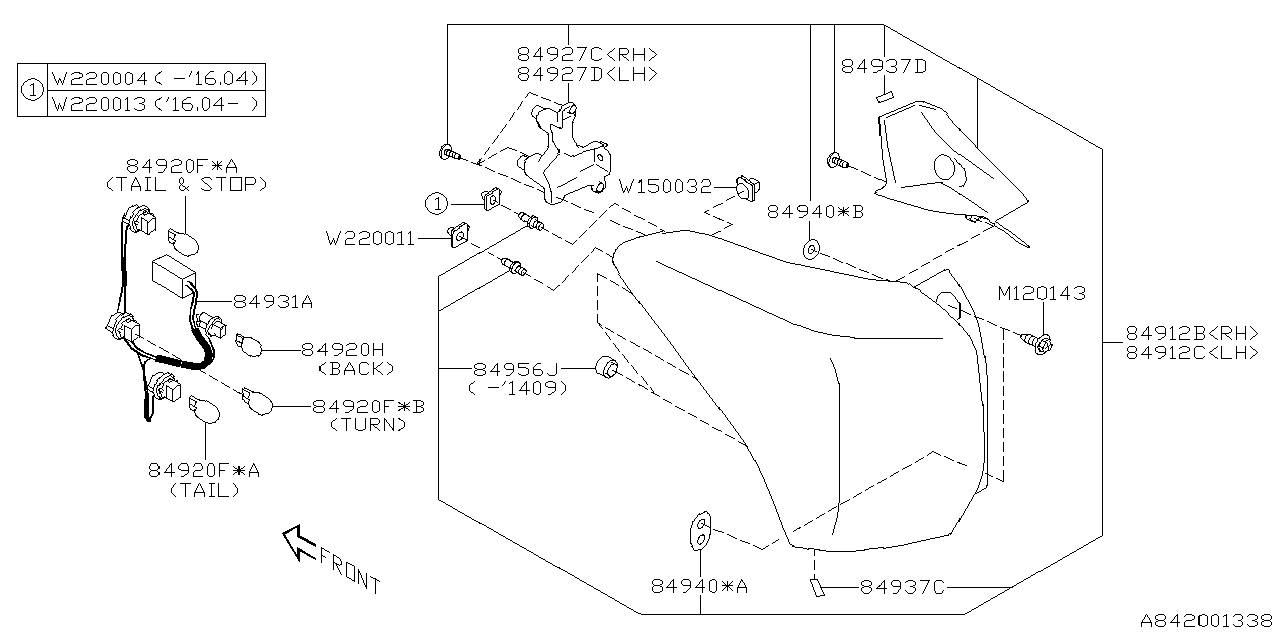 Diagram LAMP (REAR) for your 2004 Subaru STI   