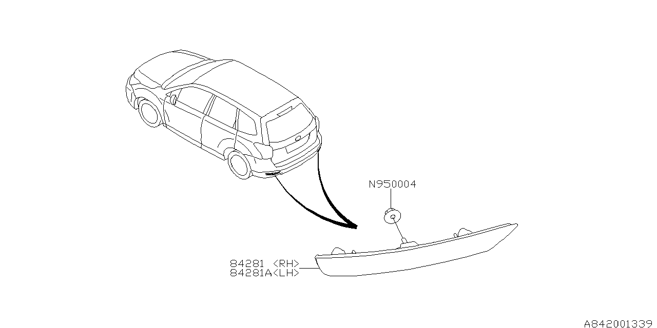 Diagram LAMP (REAR) for your 2006 Subaru Legacy  GT LIMITED(OBK:XT) WAGON 