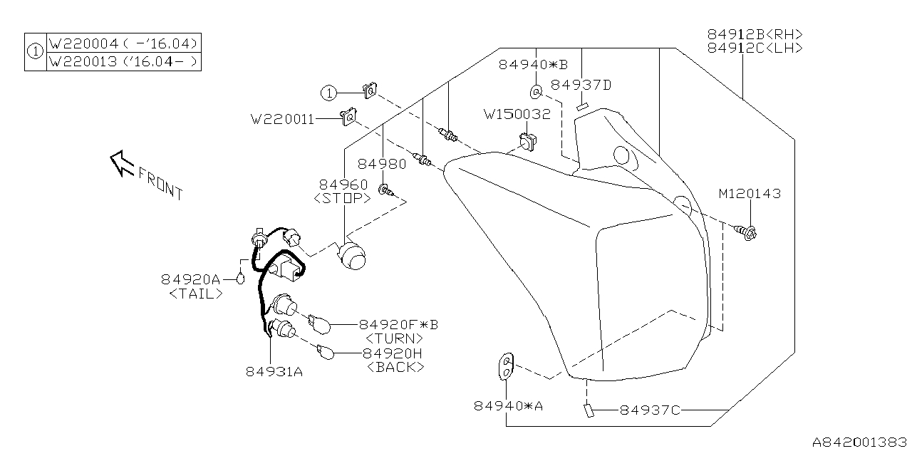 Diagram LAMP (REAR) for your 1994 Subaru Impreza   