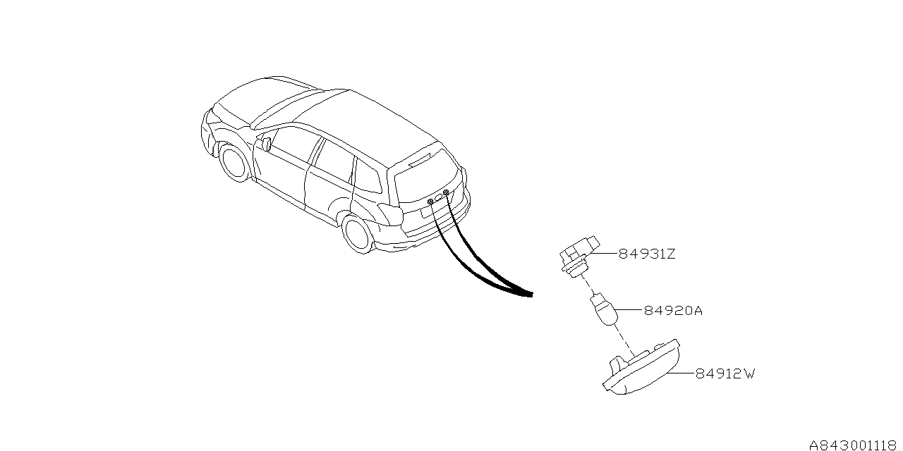 Diagram LAMP (LICENSE) for your 2009 Subaru Impreza 2.5L 5MT Sedan 