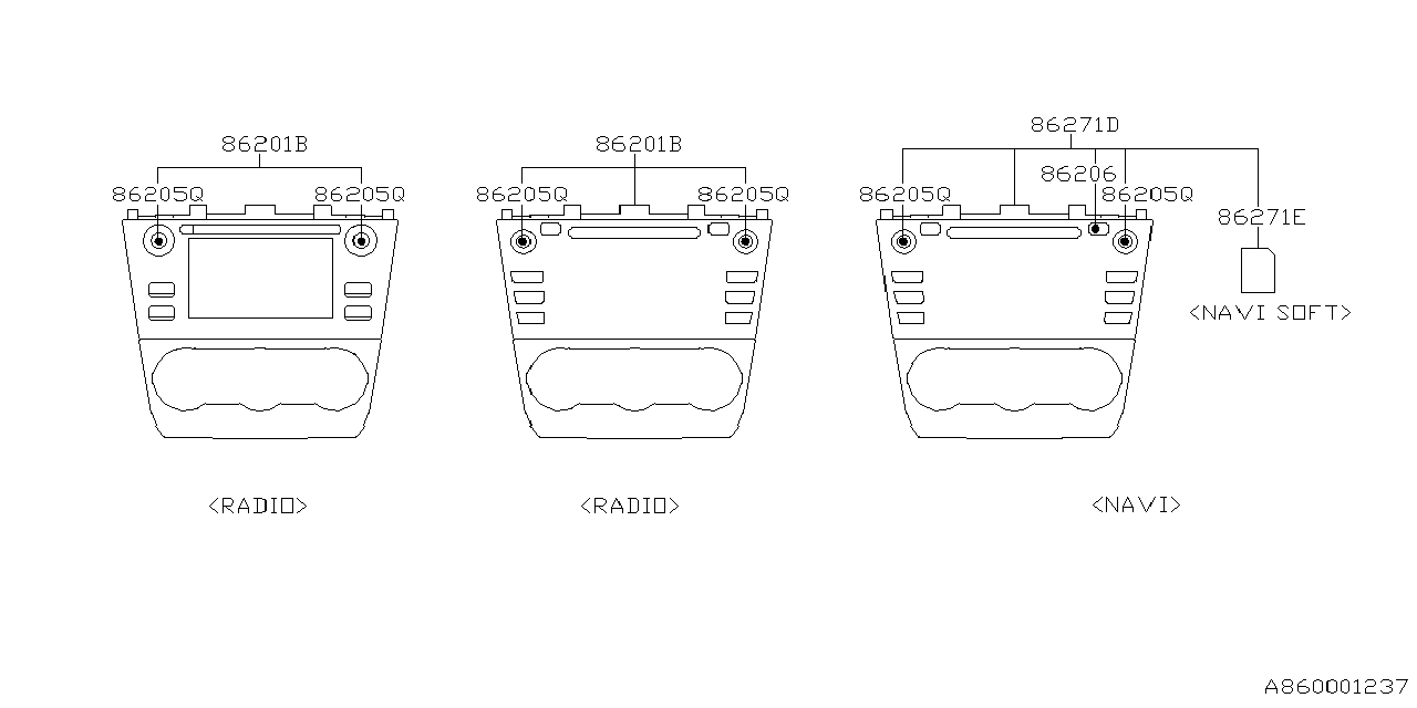 Diagram AUDIO PARTS (RADIO) for your 2014 Subaru Crosstrek   