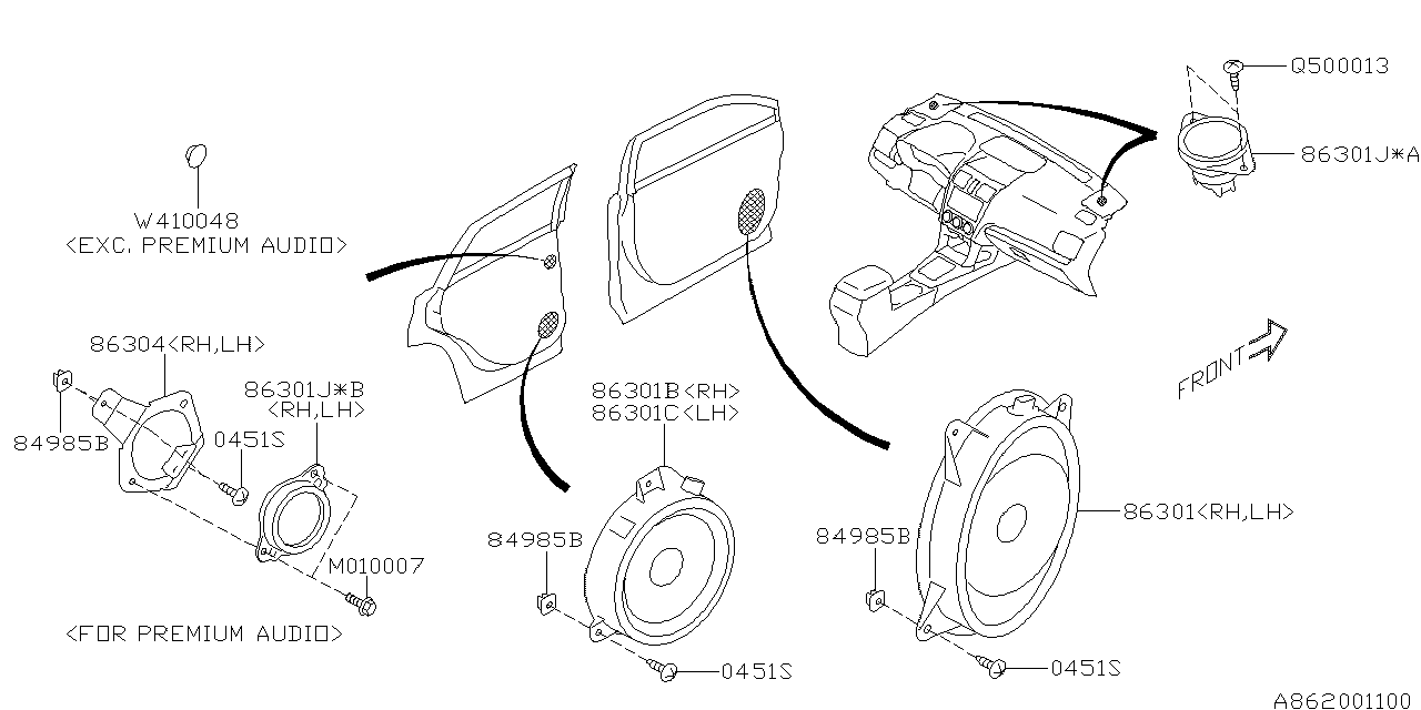 Diagram AUDIO PARTS (SPEAKER) for your 2002 Subaru WRX   