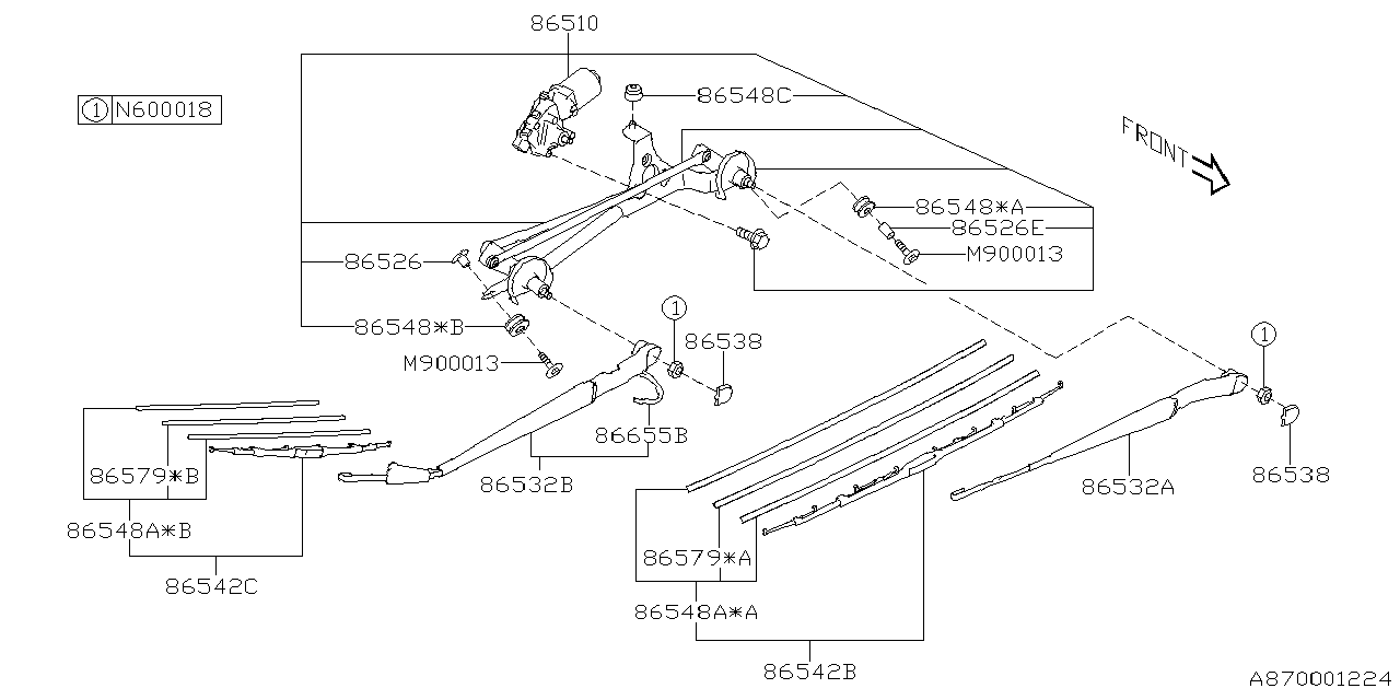 Diagram WIPER (WINDSHILDE) for your Subaru Forester  