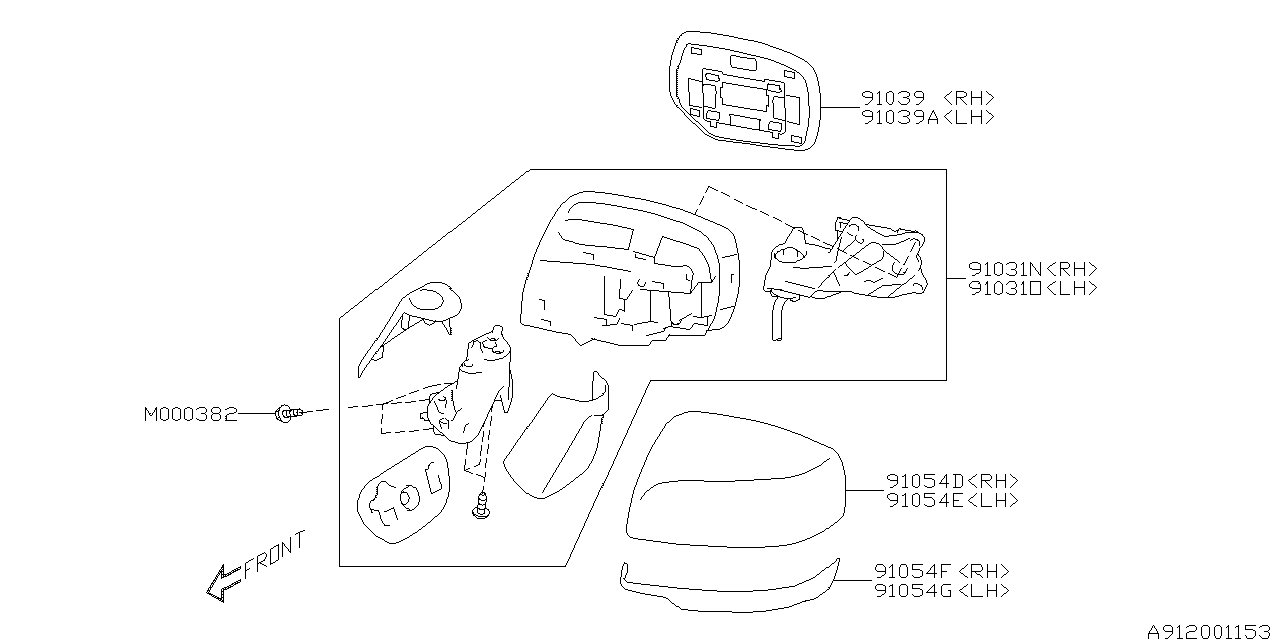 Diagram REAR VIEW MIRROR for your 2025 Subaru Forester  Limited 