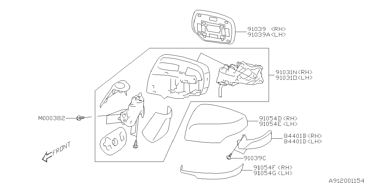 Diagram REAR VIEW MIRROR for your Subaru Impreza 1.8L MT 4WD Base Sedan