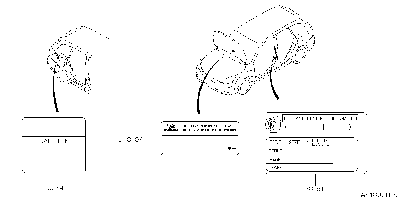 Diagram LABEL (CAUTION) for your 2014 Subaru Legacy   