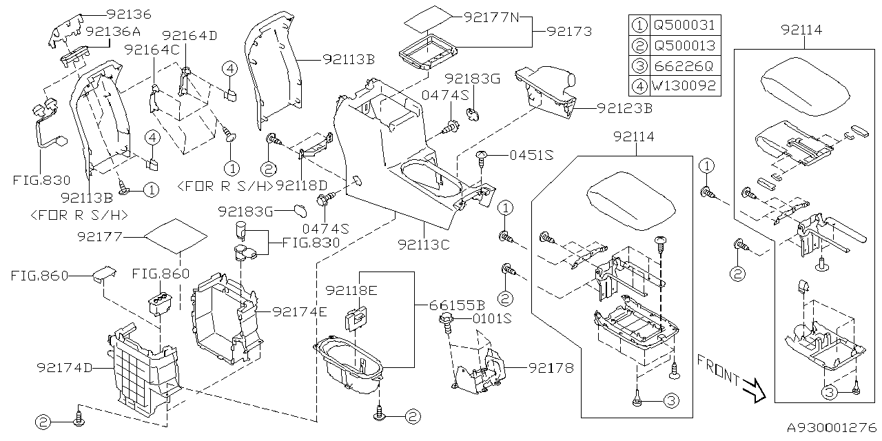 Diagram CONSOLE BOX for your Subaru Forester  XS