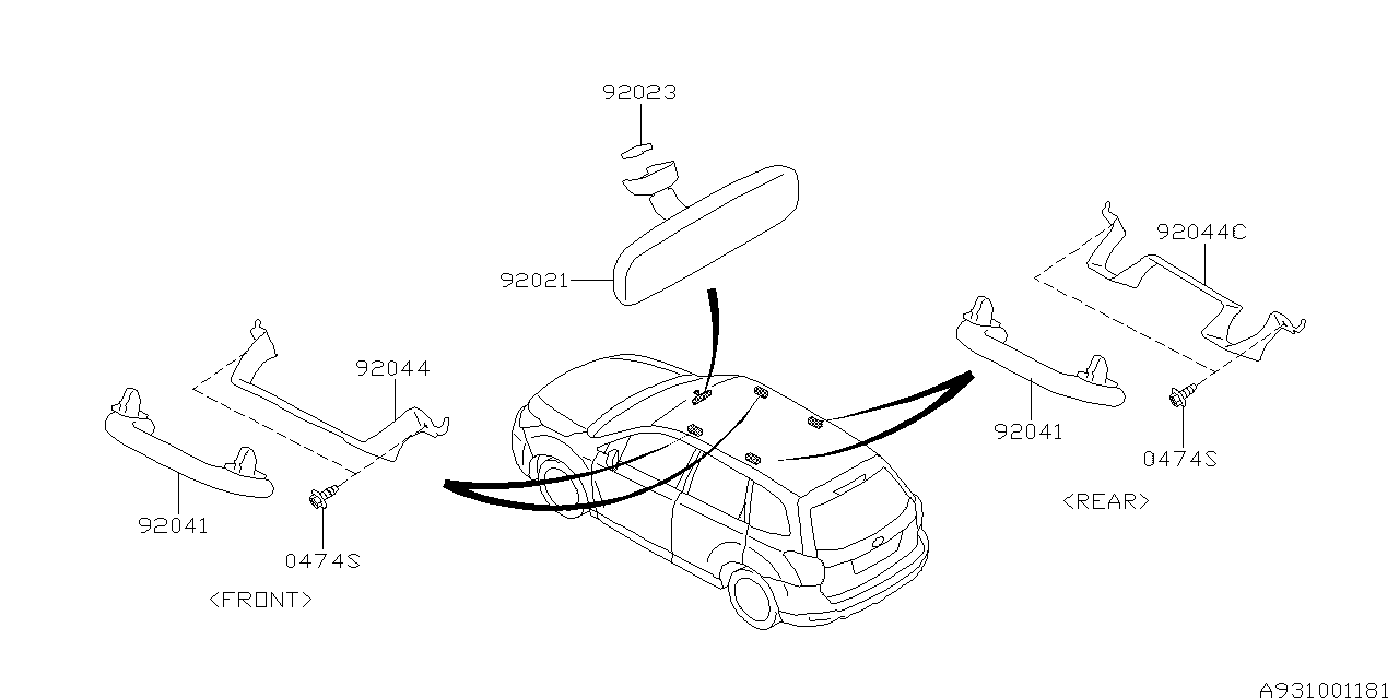 Diagram ROOM INNER PARTS for your 2018 Subaru Impreza  PREMIUM w/EyeSight WAGON 