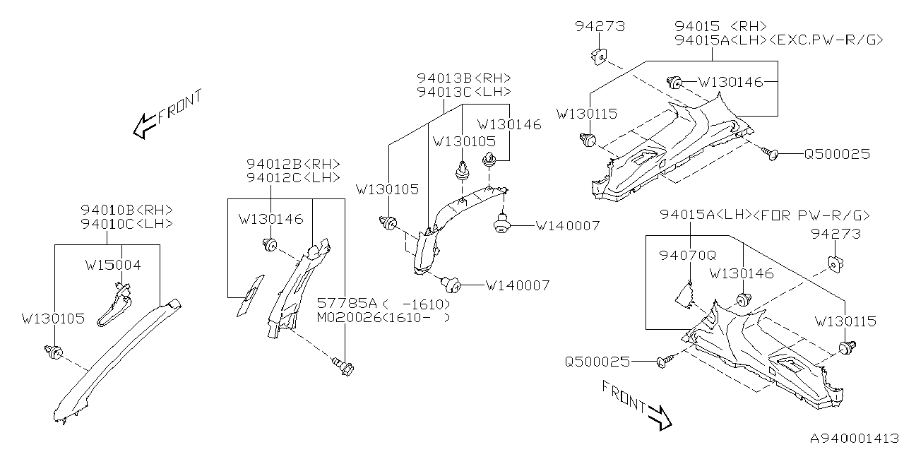 Diagram INNER TRIM for your Subaru Forester  