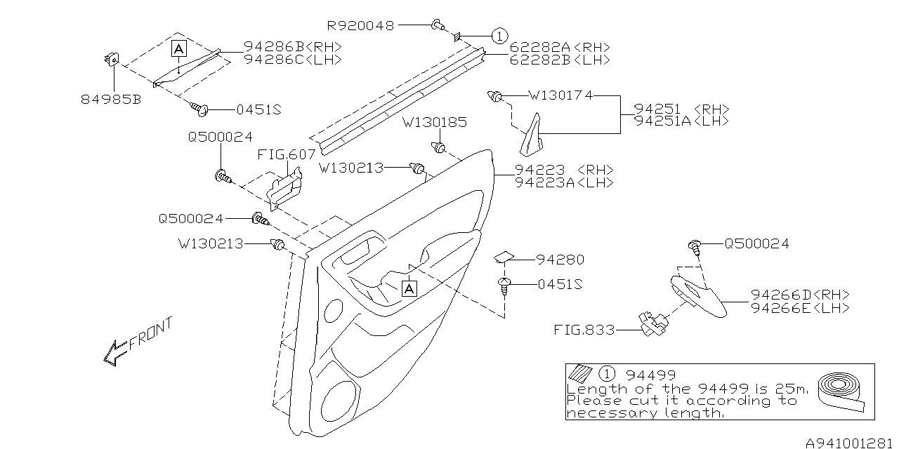 Diagram DOOR TRIM for your Subaru Impreza 2.5L 5MT TS Wagon