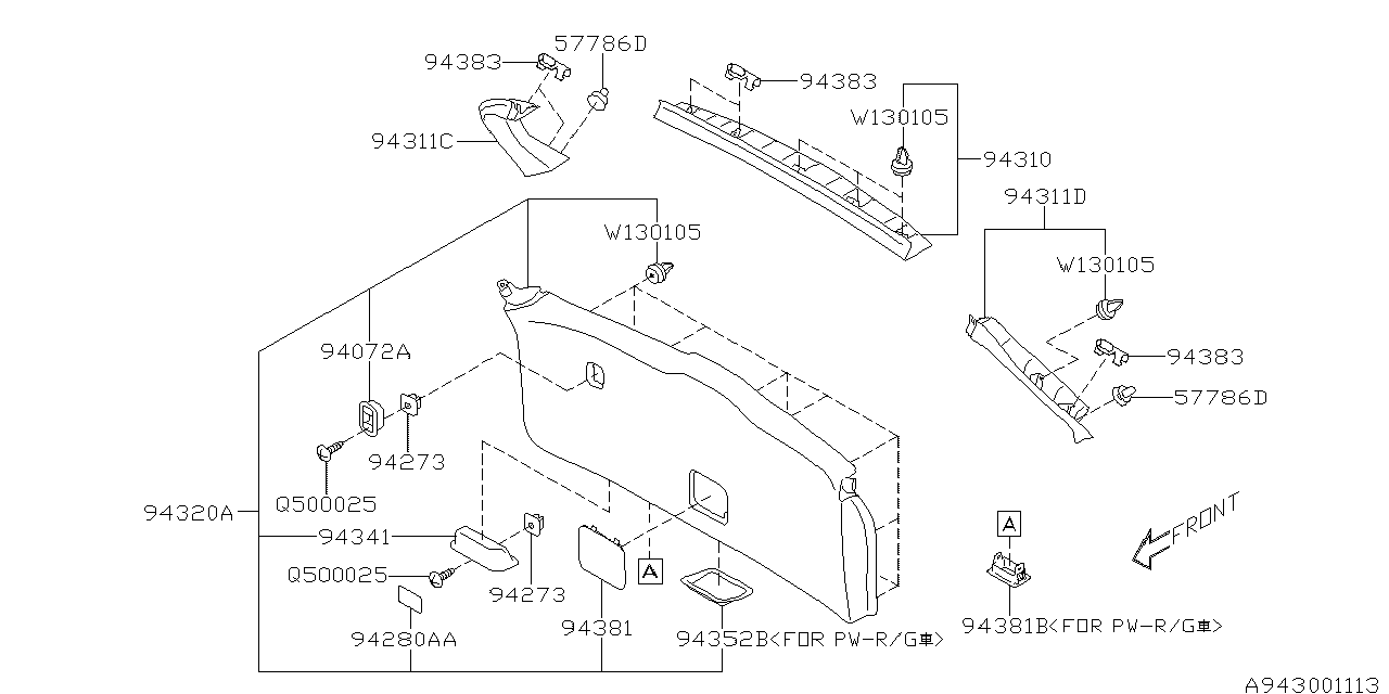 Diagram TRUNK ROOM TRIM for your 2025 Subaru Legacy   