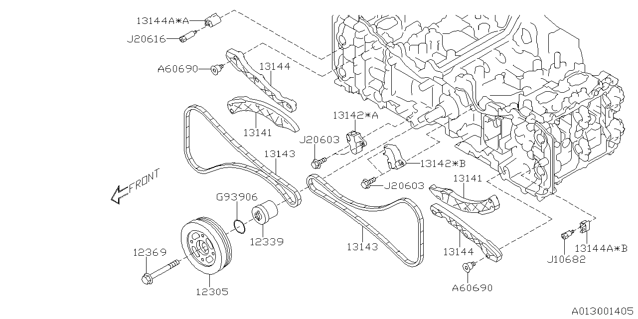 Diagram CAMSHAFT & TIMING BELT for your 2022 Subaru Forester   