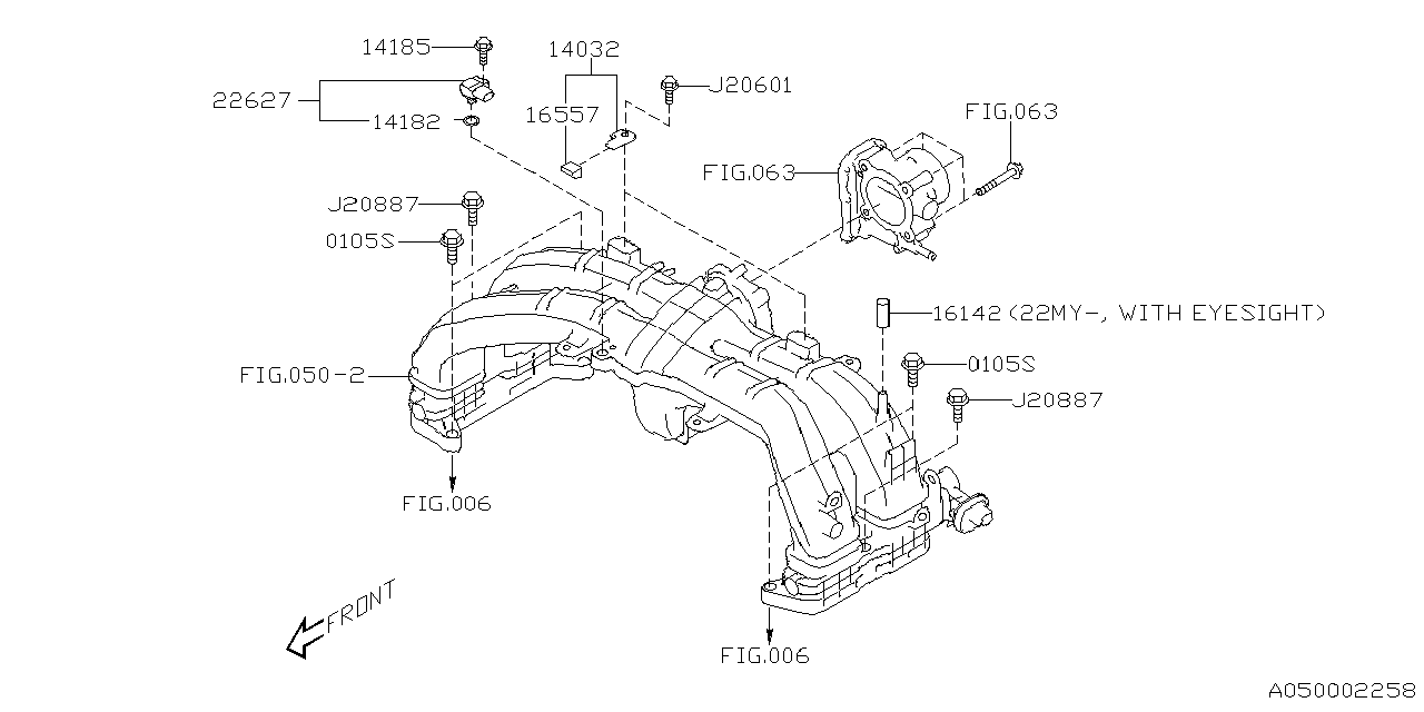 Diagram INTAKE MANIFOLD for your 2003 Subaru WRX   