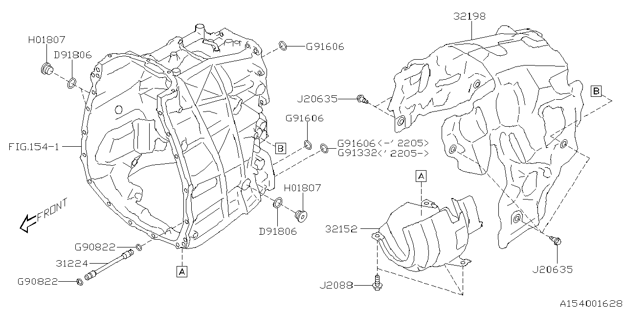 Diagram AT, TRANSMISSION CASE for your 2021 Subaru Impreza  Sport Wagon 