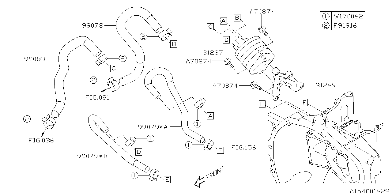 Diagram AT, TRANSMISSION CASE for your Subaru