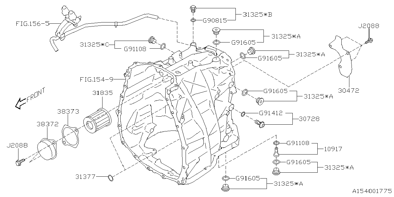 Diagram AT, TRANSMISSION CASE for your 2018 Subaru Forester   