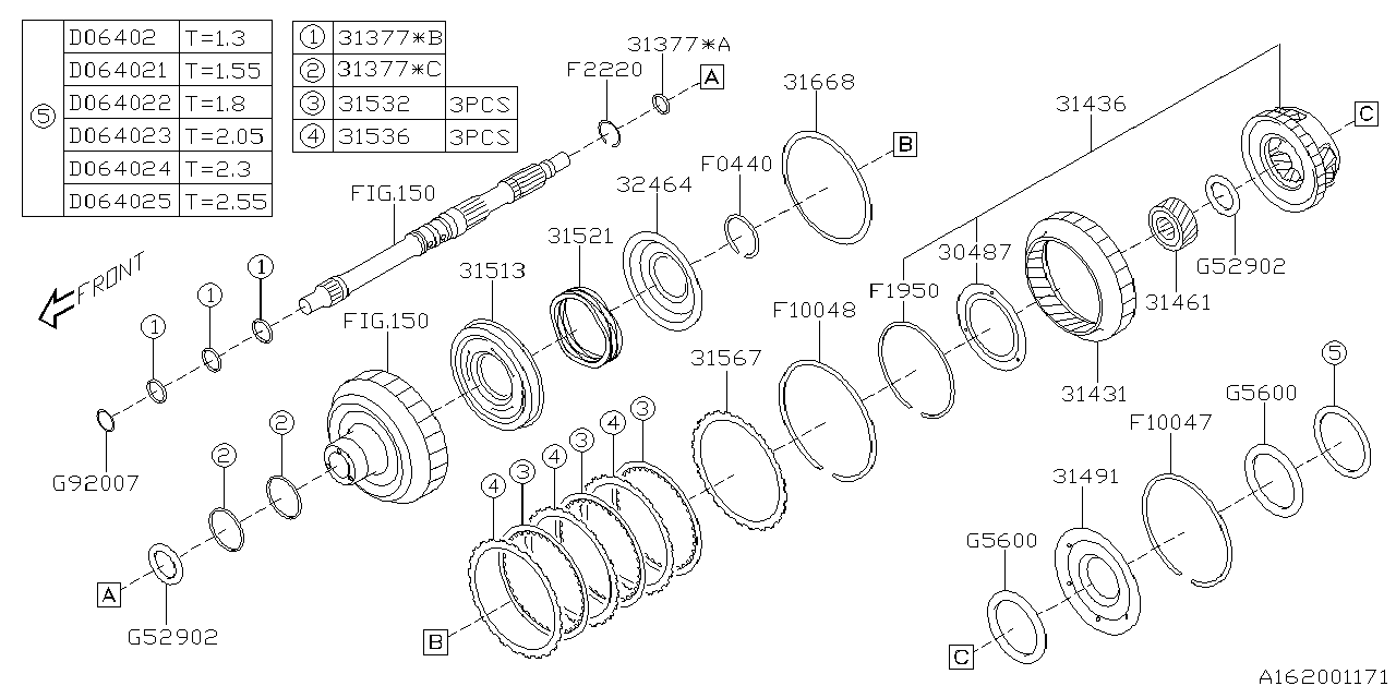 Diagram AT, PLANETARY for your 2008 Subaru WRX  SEDAN 