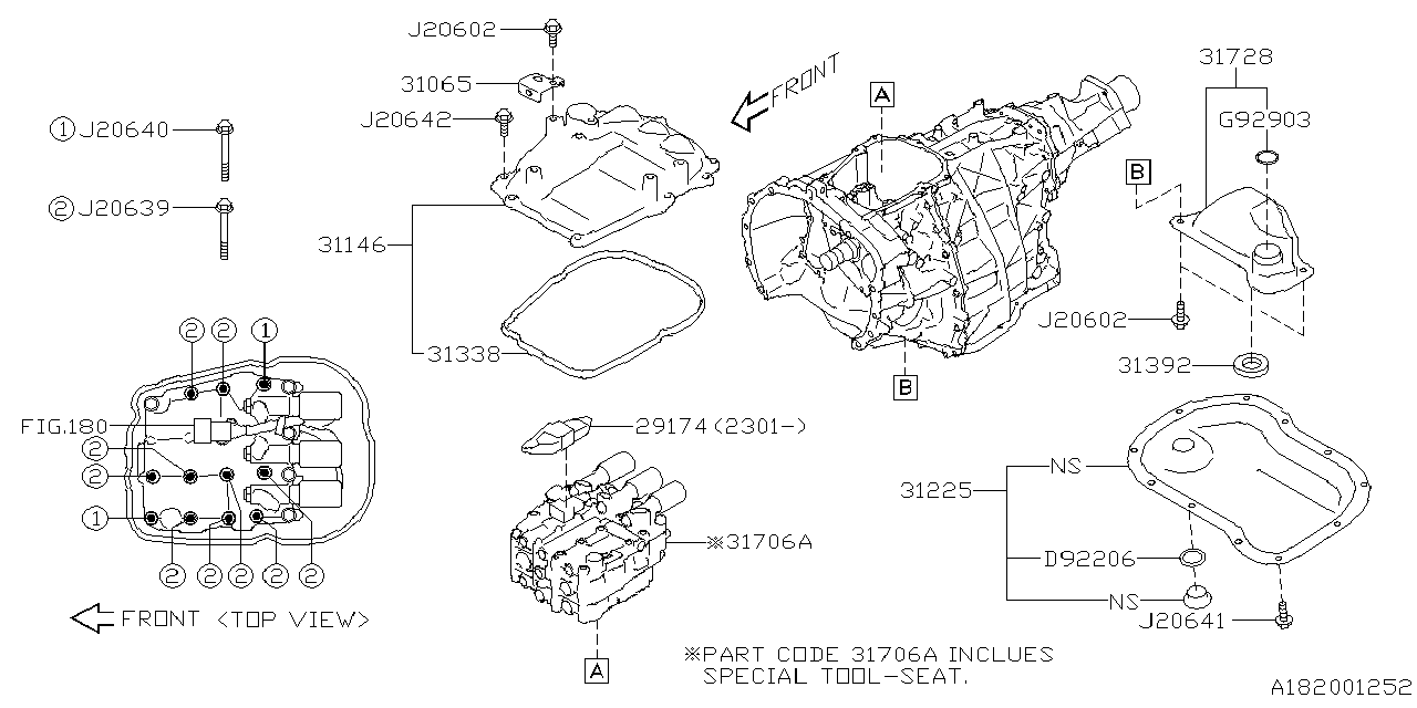 Diagram AT, CONTROL VALVE for your 2012 Subaru WRX SEDAN  