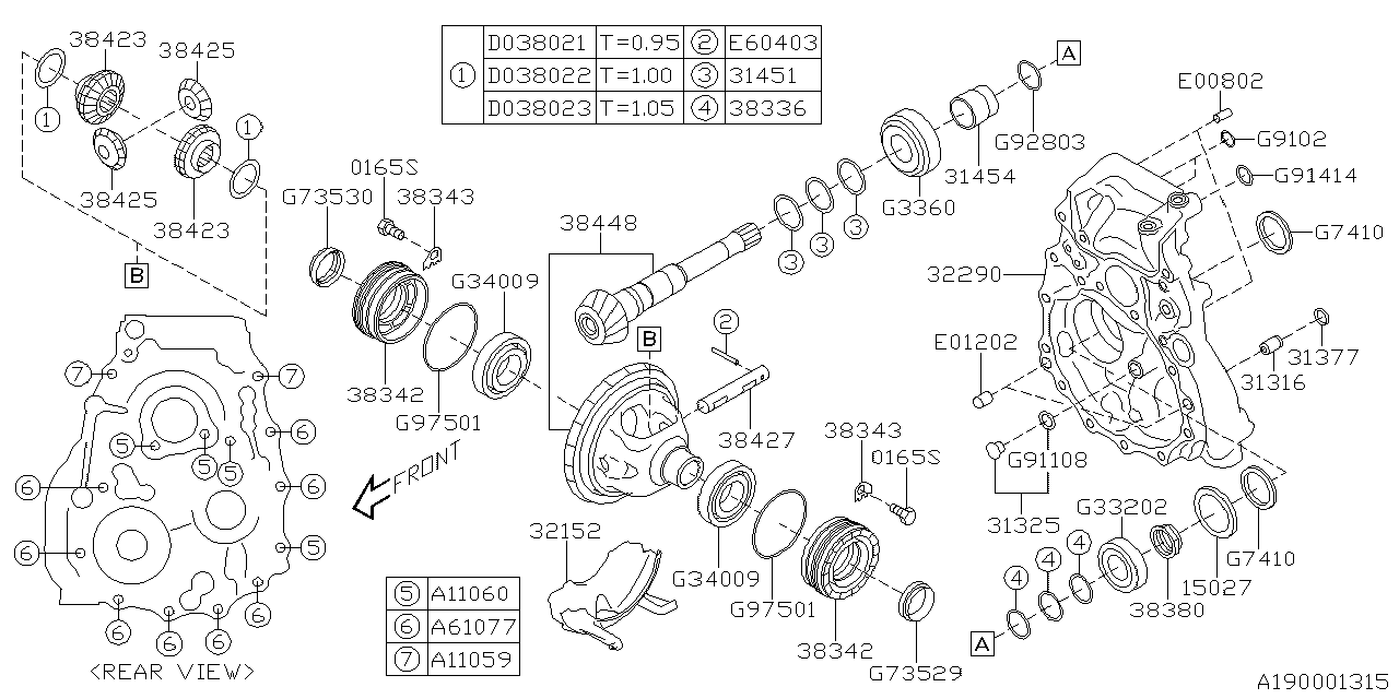 Diagram DIFFERENTIAL (TRANSMISSION) for your 2015 Subaru Crosstrek  Base 