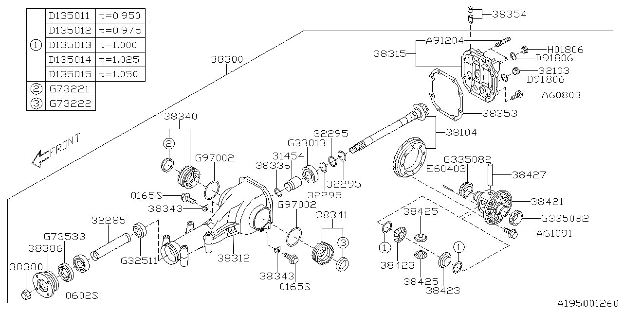 Diagram DIFFERENTIAL (INDIVIDUAL) for your 2012 Subaru WRX   