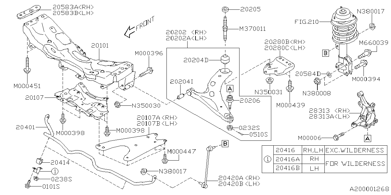 Diagram FRONT SUSPENSION for your Subaru