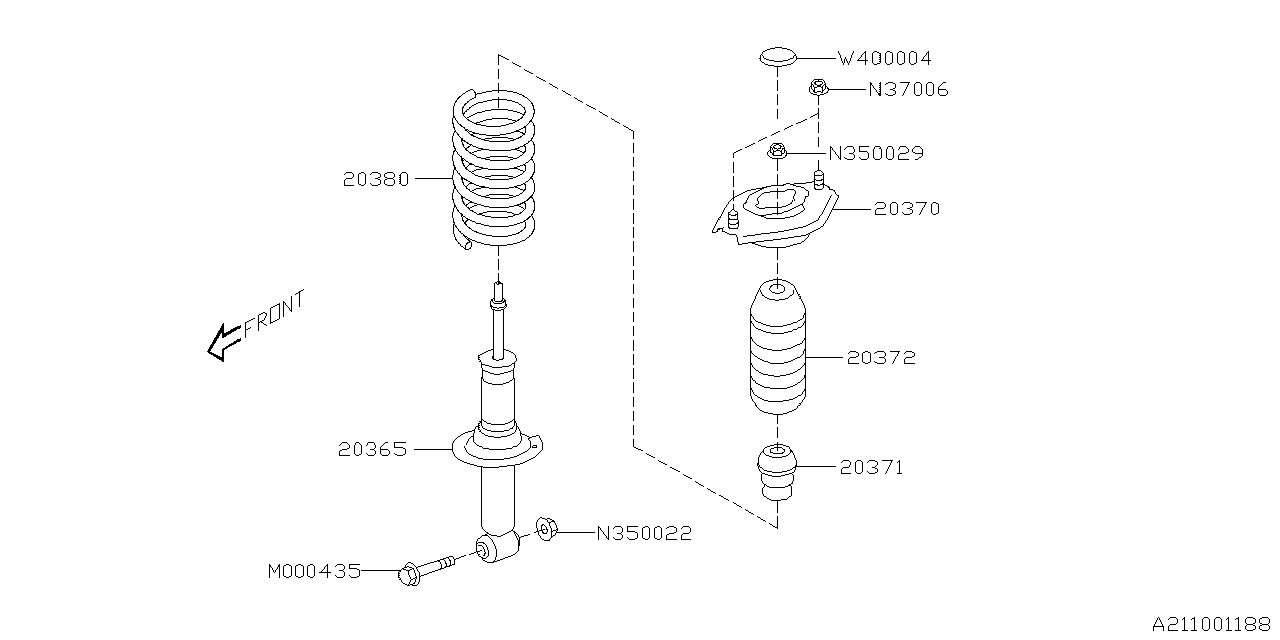 Diagram REAR SHOCK ABSORBER for your 2001 Subaru WRX   