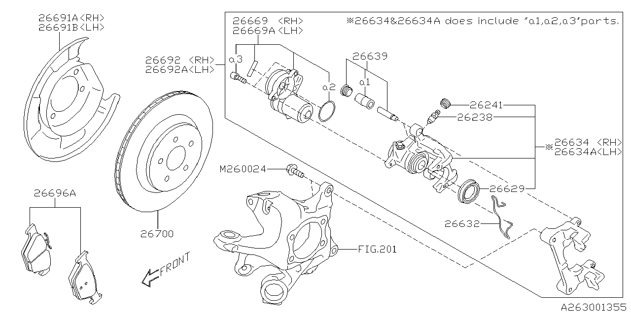 Diagram REAR BRAKE for your 2003 Subaru STI   