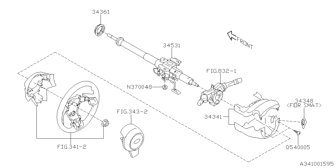 Diagram STEERING COLUMN for your 2024 Subaru Forester  Plus w/EyeSight 