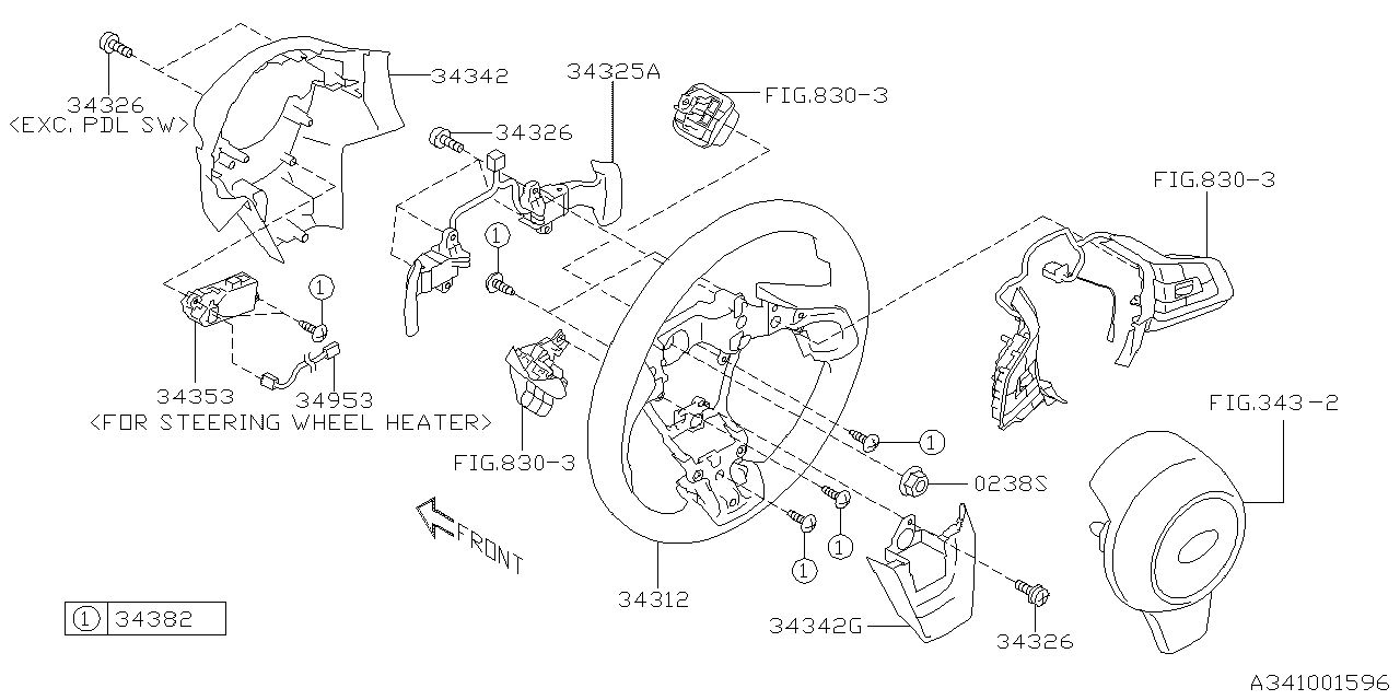 Diagram STEERING COLUMN for your 2016 Subaru Crosstrek   