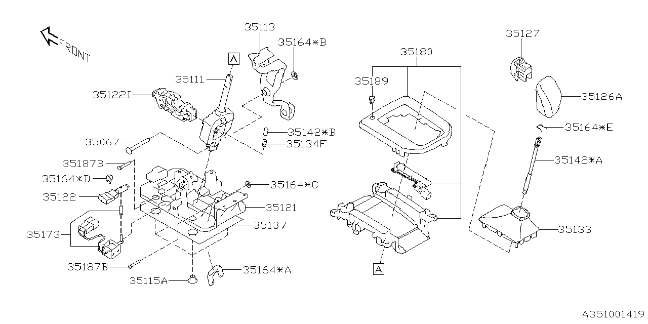 Diagram SELECTOR SYSTEM for your 2017 Subaru Legacy  Premium w/EyeSight SEDAN 