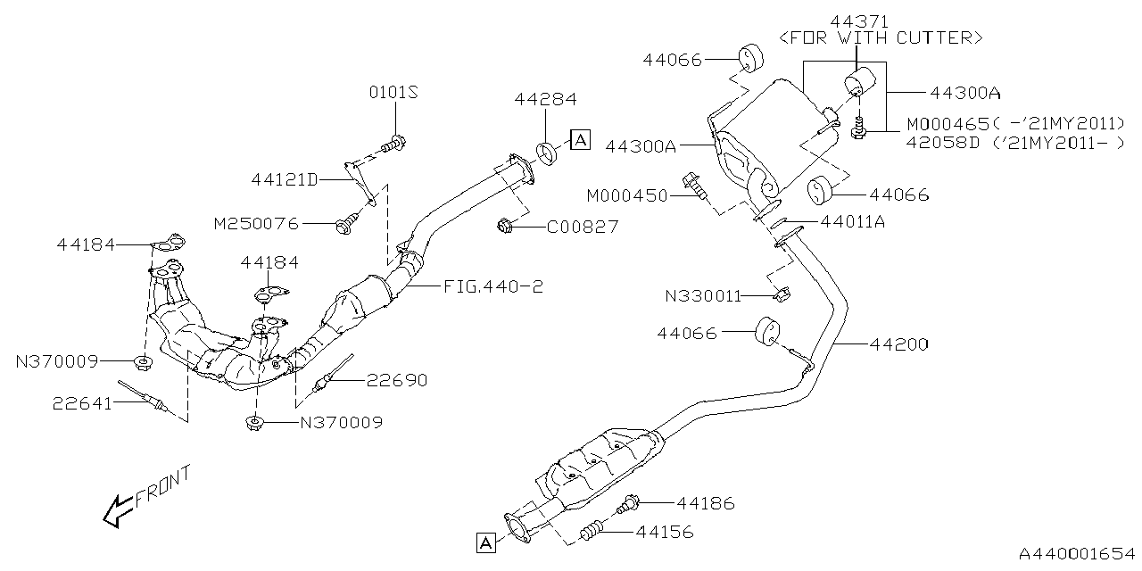 Diagram EXHAUST for your Subaru