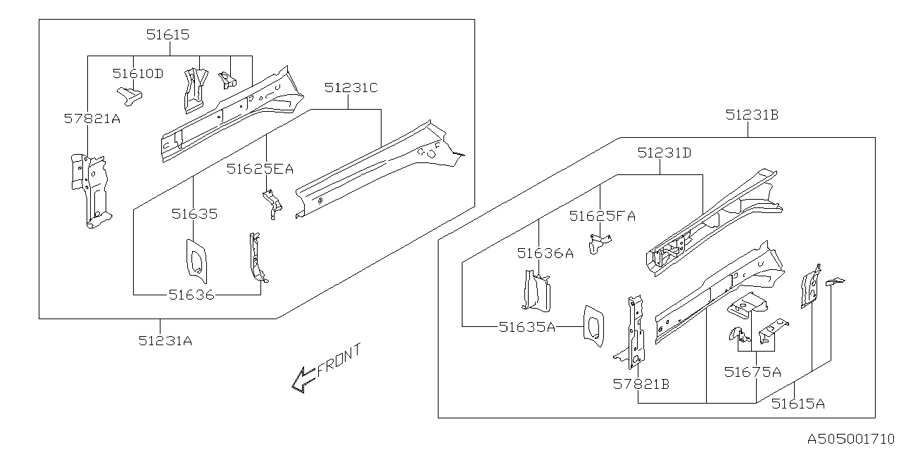 Diagram BODY PANEL for your 2003 Subaru Impreza   