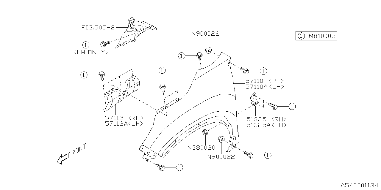 Diagram FENDER for your 1998 Subaru Impreza   