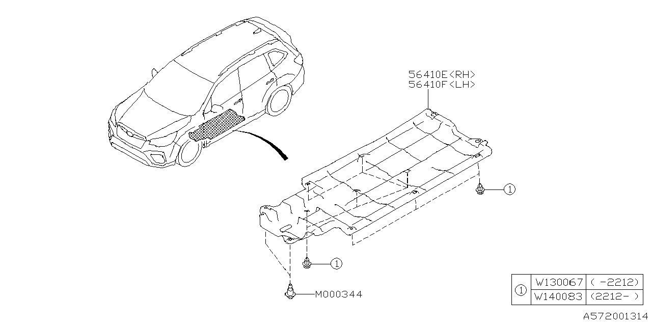 Diagram UNDER COVER & EXHAUST COVER for your 2024 Subaru Ascent  Limited 7-Passenger w/EyeSight 