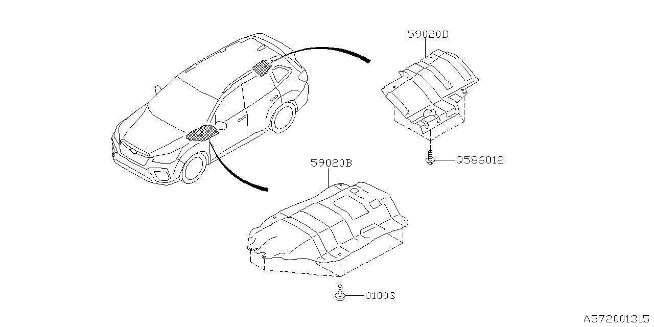 Diagram UNDER COVER & EXHAUST COVER for your 2019 Subaru WRX   