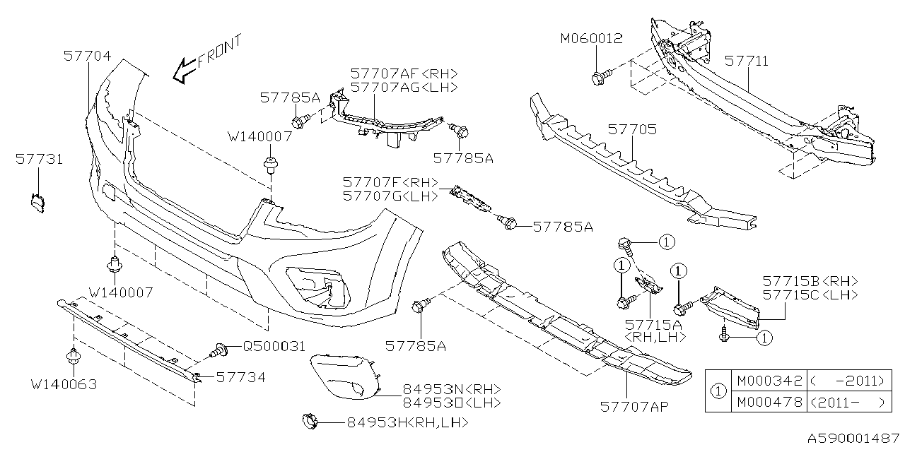 Diagram FRONT BUMPER for your 2016 Subaru Impreza  Premium Plus Wagon 