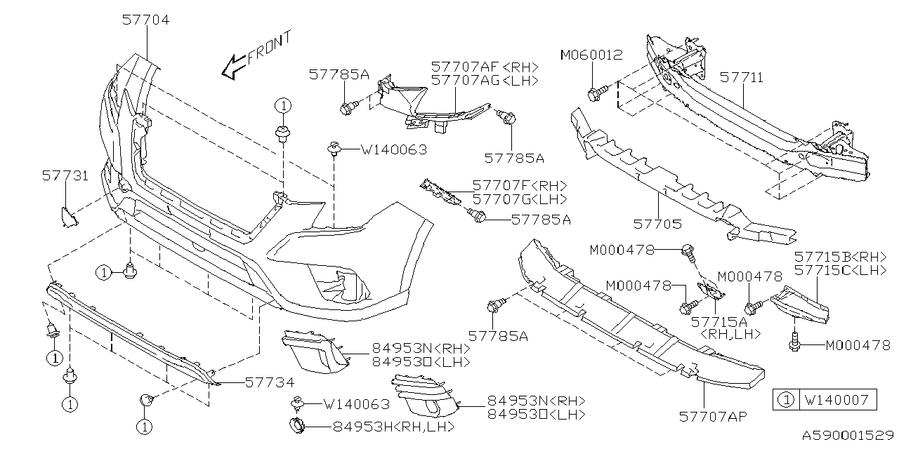 Diagram FRONT BUMPER for your 2015 Subaru Impreza  Sport Limited Wagon 