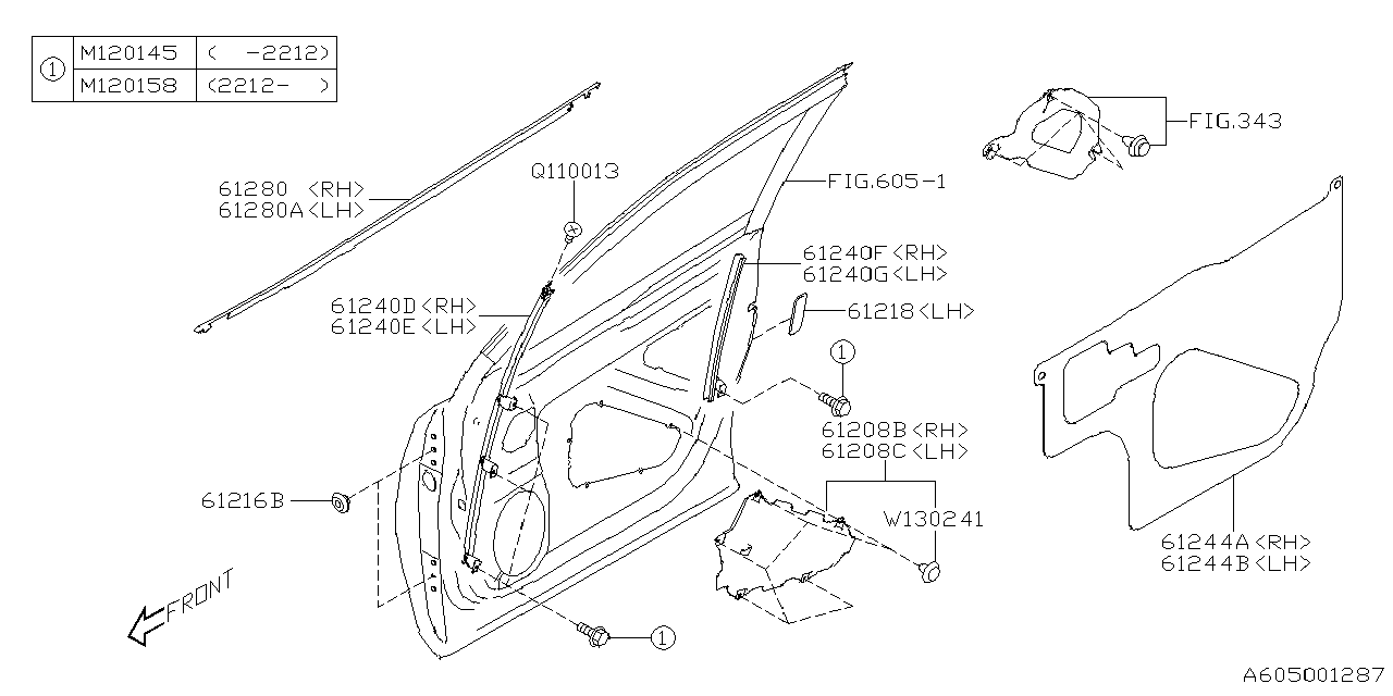 Diagram FRONT DOOR PANEL & REAR(SLIDE)DOOR PANEL for your 2024 Subaru Forester  PREMIUM w/EyeSight BASE 