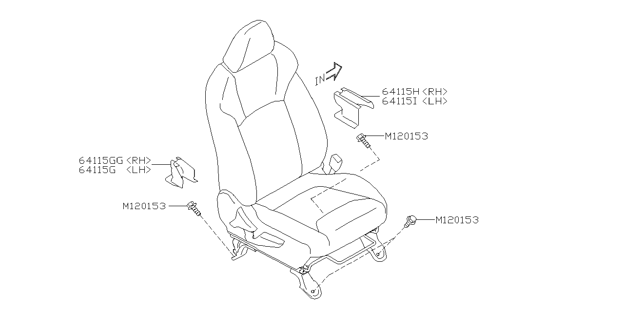 Diagram FRONT SEAT for your 2018 Subaru Crosstrek   