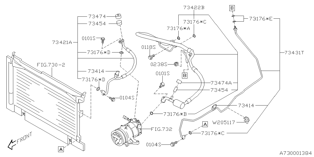 Diagram AIR CONDITIONER SYSTEM for your Subaru