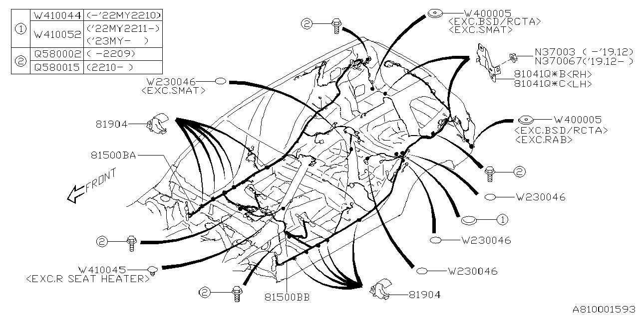 Diagram WIRING HARNESS (MAIN) for your 2024 Subaru Forester   