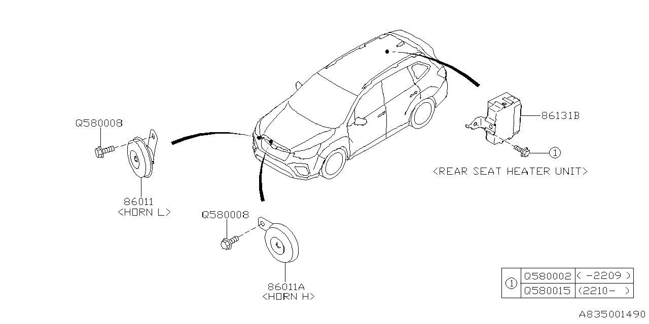 Diagram ELECTRICAL PARTS (BODY) for your Subaru Forester  