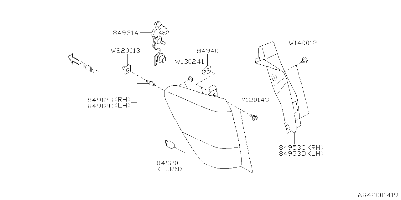 Diagram LAMP (REAR) for your 1990 Subaru Legacy   